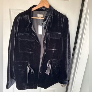 LOFT velvet jacket with bows